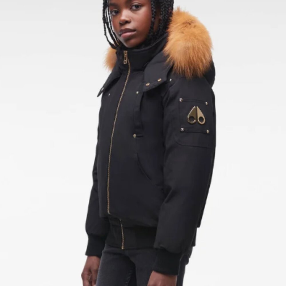 Moose Knuckles Gold Fur Bomber